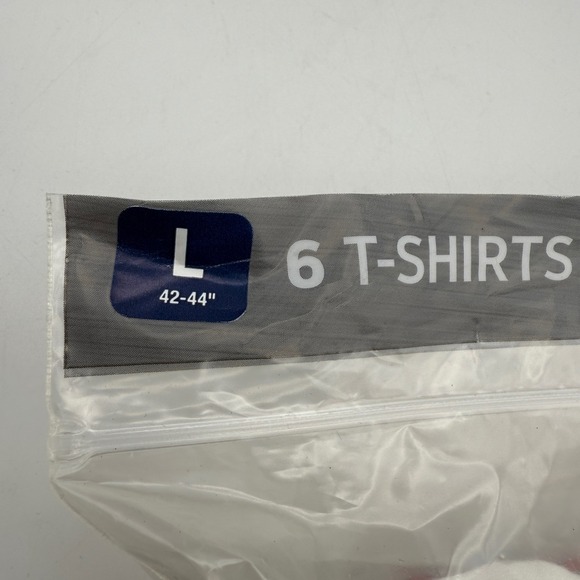 Hanes Ultimate Men's L Large 6 Pack White Tagless T Shirts Soft Breathable - Picture 4 of 4
